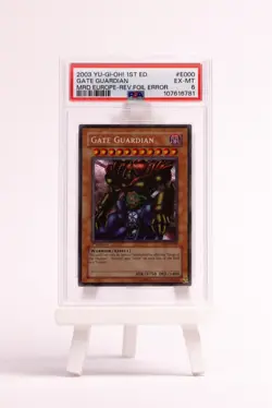 💎 Yugioh Gate Guardian - MRD-E000 - 1st Ed Reverse Foil - Secret Rare - PSA 6 - Image 1