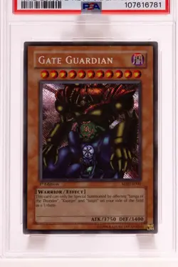💎 Yugioh Gate Guardian - MRD-E000 - 1st Ed Reverse Foil - Secret Rare - PSA 6 - Image 3