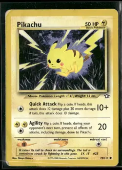 ✰ PIKACHU 70/111 COMMON NEO GENESIS POKEMON ✰ DMG - Image 2