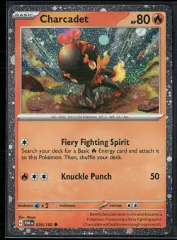 Pokemon - Charcadet 026/182 Paradox Rift Cosmos Holo NM DOUBLE SWIRL - Image 1