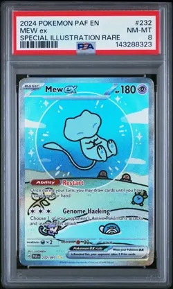 2024 POKEMON PAF EN-PALDEAN FATES #232 MEW EX SPECIAL ILLUSTRATION RARE PSA 8 - Image 1