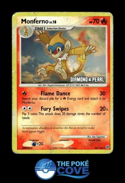 Monferno 56/130 | Diamond & Pearl Reverse Holo | Pokemon Uncommon | DMG - Image 1