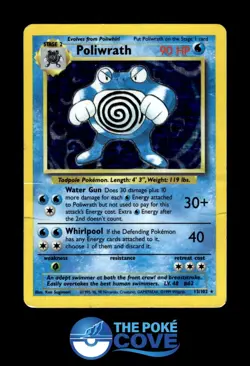 Poliwrath 13/102 | Base Set Unlimited Holo | Pokemon Holo Rare Holo | DMG - Image 1