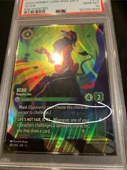 2024 Disney Lorcana Shimmering Skies Scar Enchanted EN 5 PSA 10 Gem 212/204 - Image 5