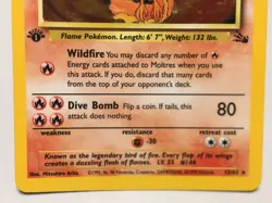 1st Edition Holo Moltress Card - Ungraded/Near Mint - Fossil 12/62 - 1999 - Image 4