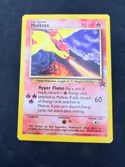 Moltres #21 “Pokemon The Movie 2000” Rare Black Star Promo Pokemon Card LP - Image 3