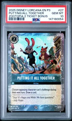Lorcana Putting It All Together Zootopia Movie Promo Card PSA 10 - Image 1