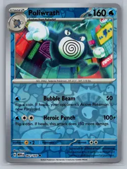 Poliwrath SV: Scarlet & Violet 151 #062/165 Uncommon Reverse Holo Pokemon Card - Image 1