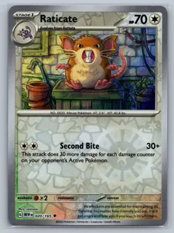 Raticate SV: Scarlet & Violet 151 #020/165 Uncommon Reverse Holo Pokemon Card - Image 1