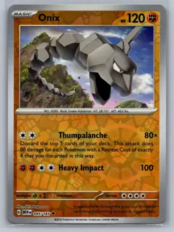 Onix SV: Scarlet & Violet 151 #095/165 Uncommon Reverse Holo Pokemon Card - Image 1