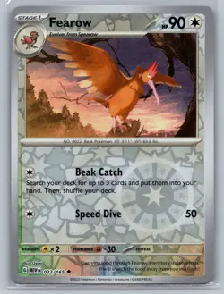 Fearow SV: Scarlet & Violet 151 #022/165 Uncommon Reverse Holo Pokemon Card - Image 1