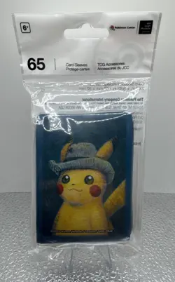 Pokemon Center x Van Gogh Museum Felt Hat Pikachu Card Sleeves Exclusive New - Image 1