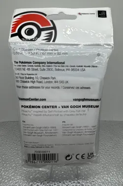 Pokemon Center x Van Gogh Museum Felt Hat Pikachu Card Sleeves Exclusive New - Image 2