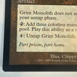 Grim Monolith – Urza’s Legacy (ULG) – LP – Reserved List – MTG - Image 5