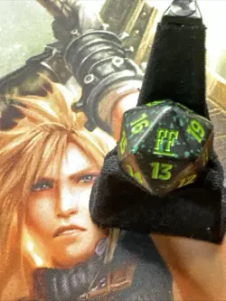 x1 MTG d20 Spindown dice, Final Fantasy, Golgari, black with green - Image 2
