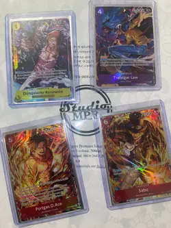One Piece - Illustration Box Vol 5 & 6 Promo Cards - Ace, Sabo, Law & Rosinante - Image 1