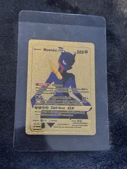 Pokemon Mewtwo GX Dark Nova Gold Foil Vinyl Card Textured Collector's Edition - Image 4