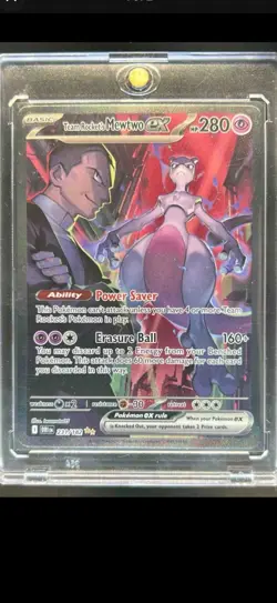 2025 Pokemon Team Rocket's Mewtwo ex Special Illustration Rare #231/182 - Image 1