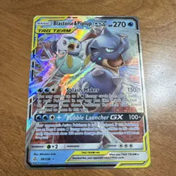 Pokemon Blastoise & Piplup GX 38/236 Full Art Holo Sm-Cosmic Eclipse - Image 1