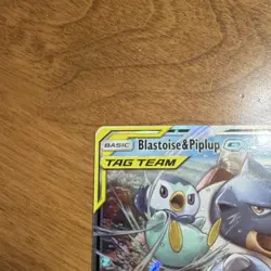 Pokemon Blastoise & Piplup GX 38/236 Full Art Holo Sm-Cosmic Eclipse - Image 2