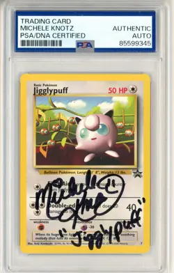 PSA Signed Michele Knotz Pokemon TCG Jigglypuff 07 Wotc Black Star Promo Regular - Image 1