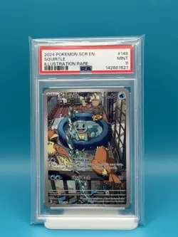 PSA 9 - 2024 POKEMON SCR EN SQUIRTLE ILLUSTRATION RARE - Image 1