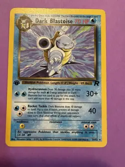 Pokemon Team Rocket Dark Blastoise 1st Edition 20/82 2000 NON HOLO LP - Image 1