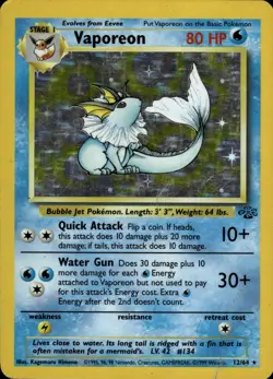 Vaporeon 12/64 | WOTC - Jungle | Pokemon TCG | English | Holo Rare - Image 1