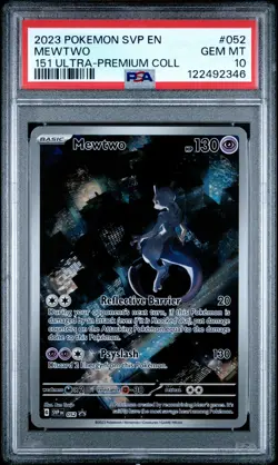 2023 POKEMON SVP EN-SV BLACK STAR PROMO 151 ULTRA-PREM COLL #052 MEWTWO PSA 10 - Image 1