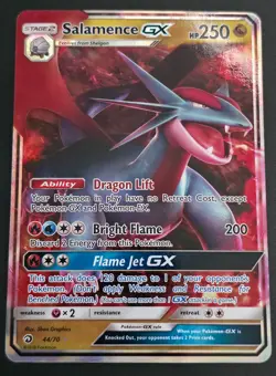 Pokemon Salamence GX 44/70 Dragon Majesty Ultra Rare Holo 250 Pokemon TCG NM - Image 1