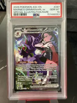 2026 POKEMON ASC EN-ASCENDED HEROES #287 MARNIE'S GRIMMSNARL EX PSA 10. - Image 1