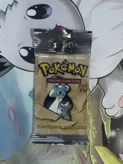 Rare Pokemon Unlimited Fossil Set Sealed Long Crimp Booster Pack. - Image 1
