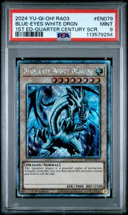 2024 YU-GI-OH! RA03-QUARTER CENTURY BONANZA 1ST ED BLUE-EYES WHITE DRAGON PSA 9 - Image 1