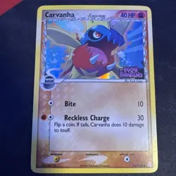Carvanha 61/110 EX Holon Phantoms Reverse Holo Stamped Vintage Pokemon TCG Card - Image 1