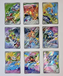 Pokemon First Partner Illustration Collection Series 1 Full Set Of 9 Promo Cards - Image 1