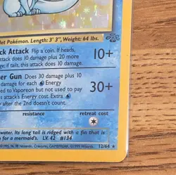 Pokemon Card - Vaporeon Jungle 12/64 Holo Unlimited Holo Rare - Image 4
