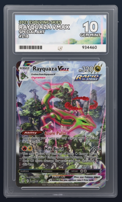 Ace 10 Rayquaza VMAX Evolving Skies 218/203 Pokemon Card PERFECT SUB-GRADES - Image 1