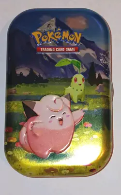 Nintendo Pokemon TCG Tin Chikorita & Clefairy TIN AND STICKER / CARD ONLY - Image 1