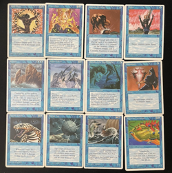 Vintage MTG Lot: 1995 4th Edition 12 Blue Cards – Played – Magic The Gathering - Image 1