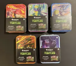 🔥 NEW MAGIC THE GATHERING TEENAGE MUTANT NINJA TURTLES TINS SET OF 5 SEALED 🔥 - Image 1