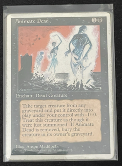 Animate Dead - Played - 4th Edition 1995 Vintage MTG Magic The Gathering - Image 1
