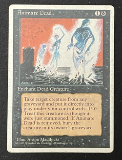 Animate Dead - Played - 4th Edition 1995 Vintage MTG Magic The Gathering - Image 2