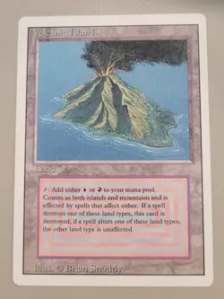 MTG Magic The Gathering Volcanic Island - Dual Land - Revised Edition - LP - Image 1