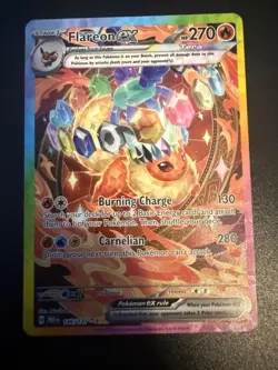 Pokemon TCG Flareon EX Prismatic Evolutions Card 146/131 Sir Illustration Rare - Image 1