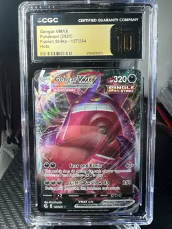 Pokemon Gengar VMAX Fusion Strike Full Art #157 CGC 10 Pristine - Image 1