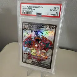 2023 POKEMON OBF EN-OBSIDIAN FLAMES ULTRA RARE #215 CHARIZARD EX PSA 10 - Image 2