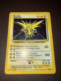 Pokemon! Zapdos - Base Set - Holo - 16/102- MP! - Image 1