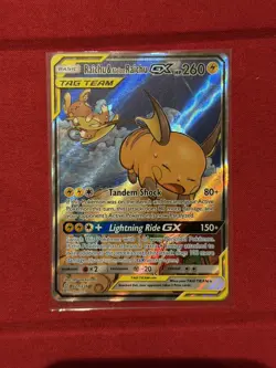 Pokemon EN Tag Team Raichu & Alolan Raichu GX 221/236 NM-Mint - Image 4
