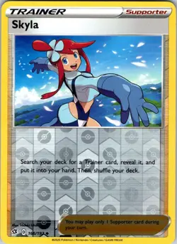 Skyla 166/192 SWSH02: Rebel Clash Pokemon TCG NM Reverse Holo - Image 1