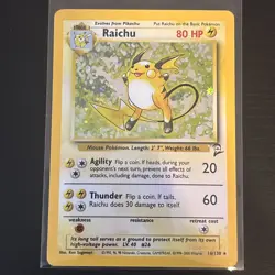 Pokemon TCG Base Set 2 Holo Unlimited Holo Rare Raichu 16/130 - Image 1